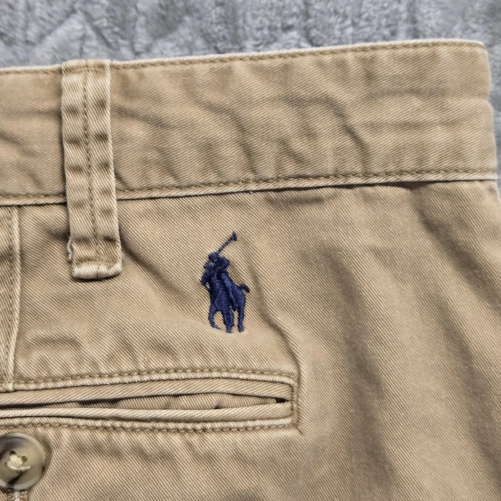 Polo Ralph Lauren Shorts Men 38 Khaki Blue Pony Twill Relaxed Fit‎ Golf Chino